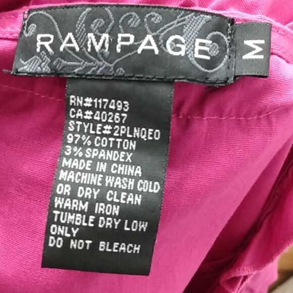 Rampage Women's Magenta Cap Sleeve Ruffled Peplum Blouse Size Medium NWT - Picture 12 of 14